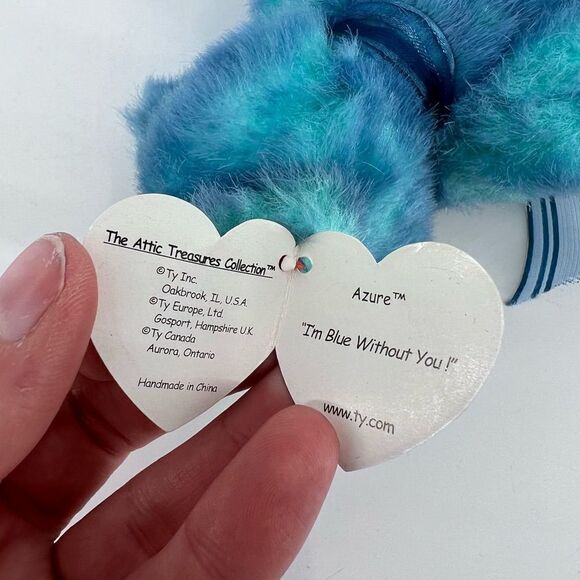 TY Beanie Babies Azure 1993  #87534 “I’m Blue Without You” - Picture 4 of 4
